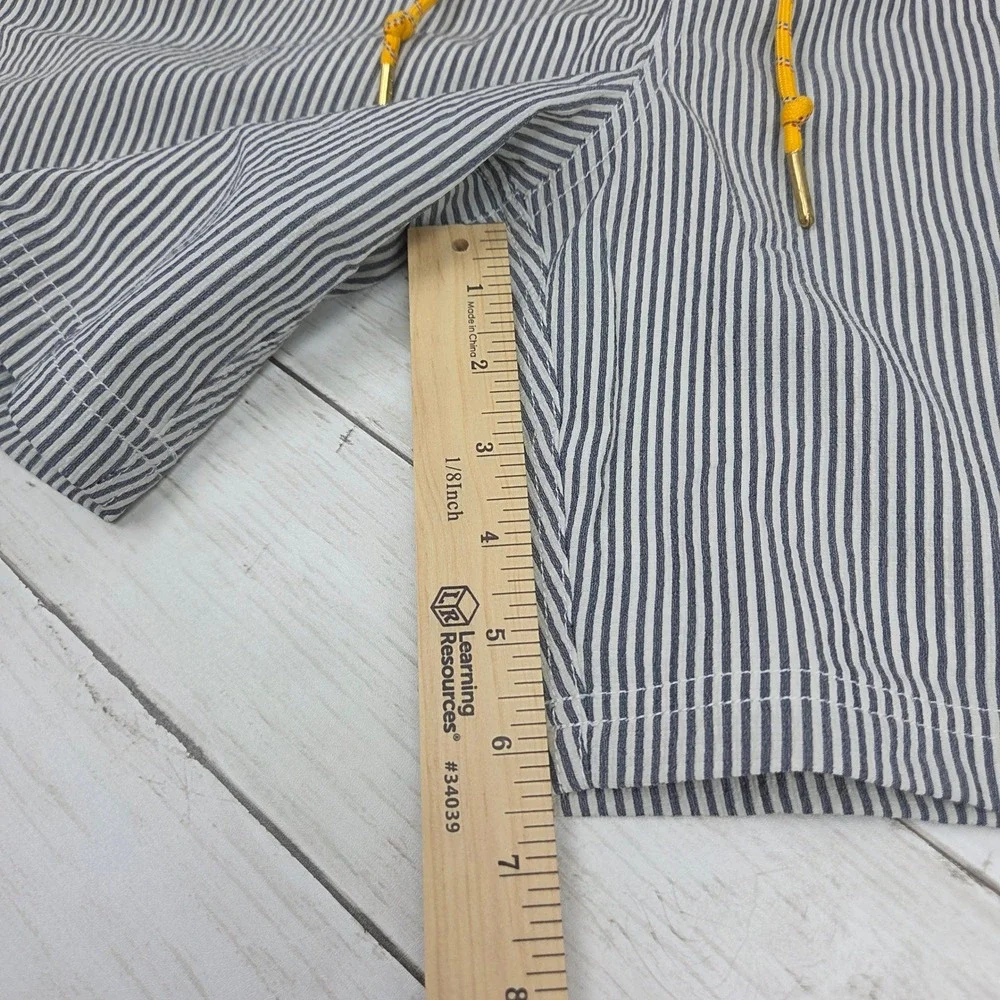Five Four‎ Swim Trunks Mens 31 Blue White Striped Modern Mesh Lined Drawstring
